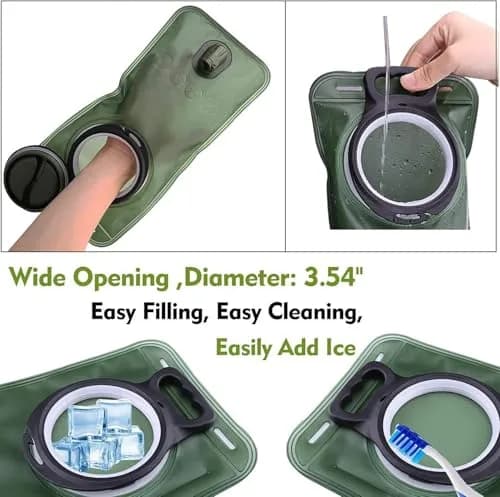CHERAINTI 2.5L Hydration Bladder | Leak-Proof Water Reservoir for Backpacks, Green thumbnail 5