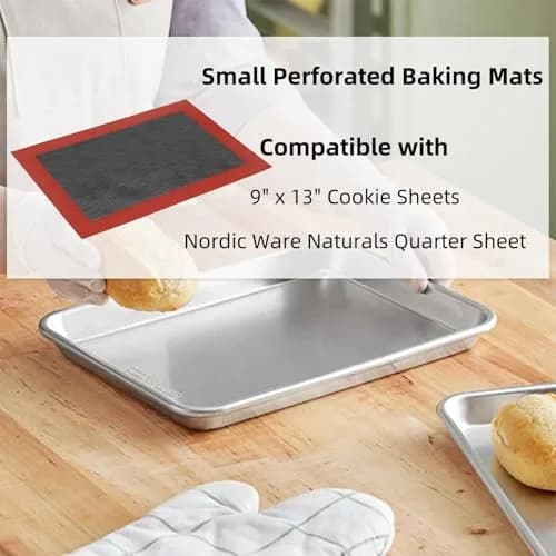 Amyandone Perforated Silicone Baking Mats for Quarter Sheet 2 Pcs | Non-Stick, Reusable, 8.3x11.8 inch, Compatible with 9x13 Cookie Sheet thumbnail 9