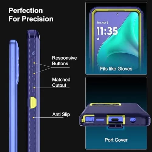 Jiunai Moto G Stylus 2025/2026 Case (6.7-inch Display) | Heavy Duty Dual Layer Protection with Port Cover thumbnail 5