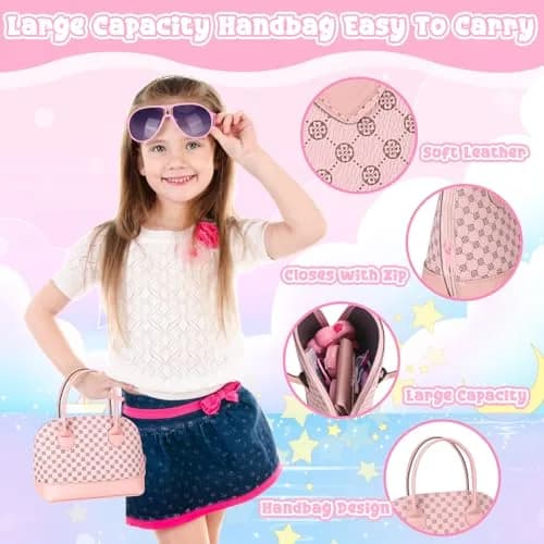 KUBUSFLY Play Purse 35PCS with Camera Makeup for Girls 3-12 | Princess Pretend Play Set thumbnail 2