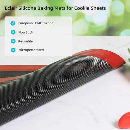 Amyandone Perforated Silicone Baking Mat 40cm x 50cm (15.7" x 19.7") | Non-Stick Eclair Mat for Two-Thirds Sheet Pans thumbnail 3