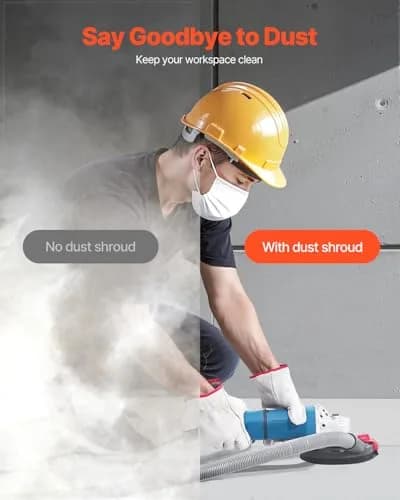 VEVOR Angle Grinder Dust Shroud with 5-inch Diamond Wheel & Vacuum Adapter | 1.02 kg (2.25 lb) thumbnail 5