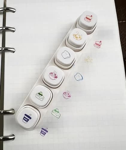 ZMLSED 6-in-1 Self-Inking Planner Stamp Set - 10mm Icons | Portable Multi Stamps for Bullet Journaling, Scrapbooking, Travel, Daily Planning (6 Themes, Quick-Dry Ink) thumbnail 2