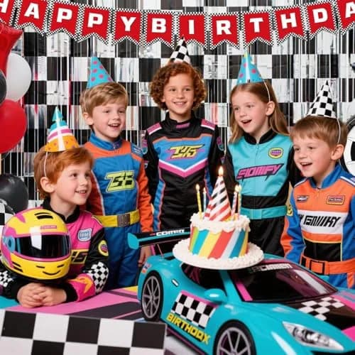 Simaya Race Car Party Decoration 1 Pack | Checkered Fringe Curtains for Race Car Theme Kids Party thumbnail 8
