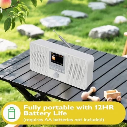 LEMEGA IR4S Internet Radio, Bluetooth, FM, Podcasts, Spotify, Portable Stone Grey | 30,000+ Stations thumbnail 4