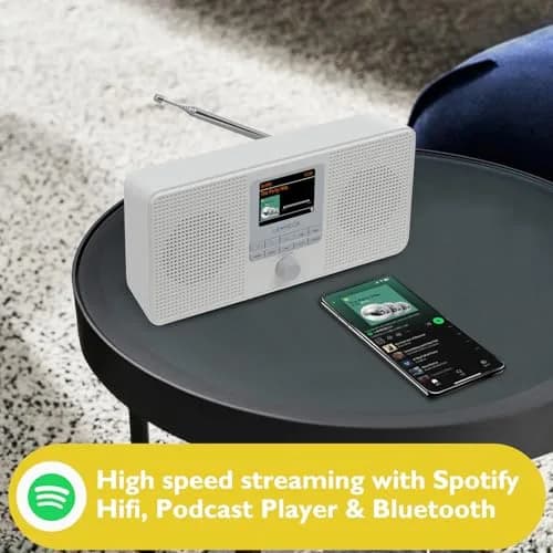 LEMEGA IR4S Internet Radio, Bluetooth, FM, Podcasts, Spotify, Portable Stone Grey | 30,000+ Stations thumbnail 2