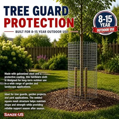 SANZEUS Hardware Cloth 1/2 Inch 24in x 50ft | Durable Galvanized Steel Mesh for Garden & Poultry thumbnail 3