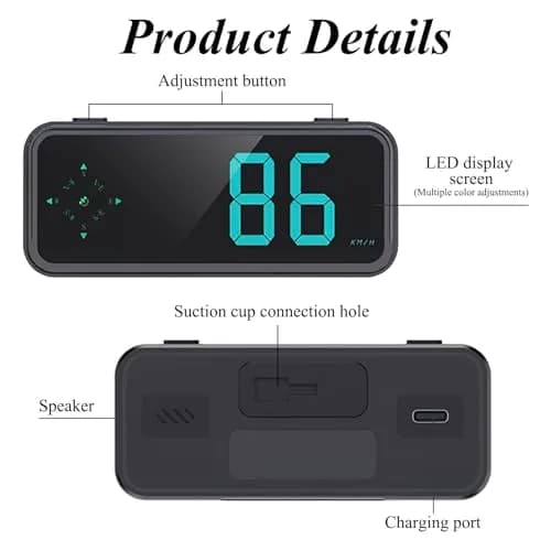 GUGUMO GPS Digital Speedometer for Car MPH | Universal HUD Speed Meter with LED Large Font thumbnail 5