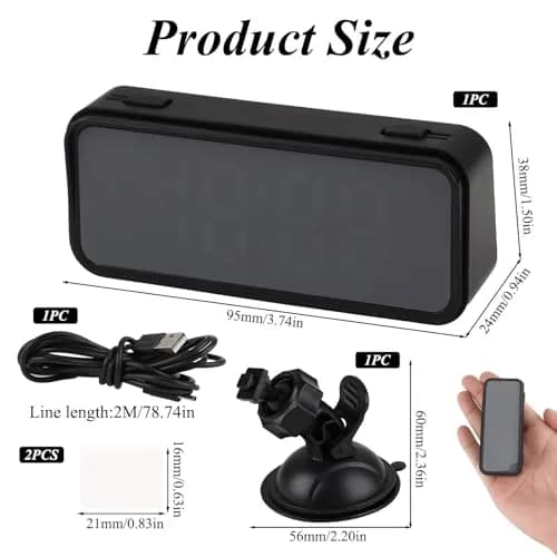 GUGUMO GPS Digital Speedometer for Car MPH | Universal HUD Speed Meter with LED Large Font thumbnail 6