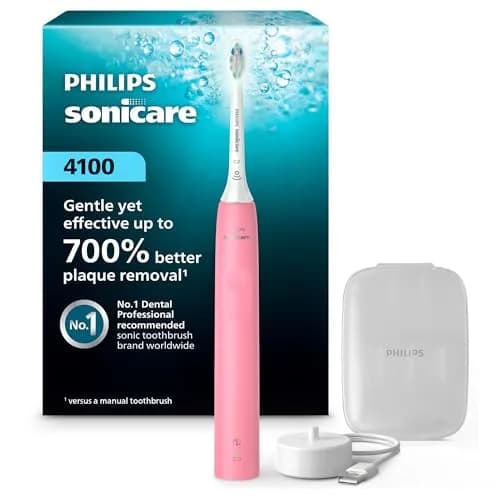 Philips Sonicare 4100 Rechargeable Electric Toothbrush, Deep Pink | Removes 7x More Plaque thumbnail 1