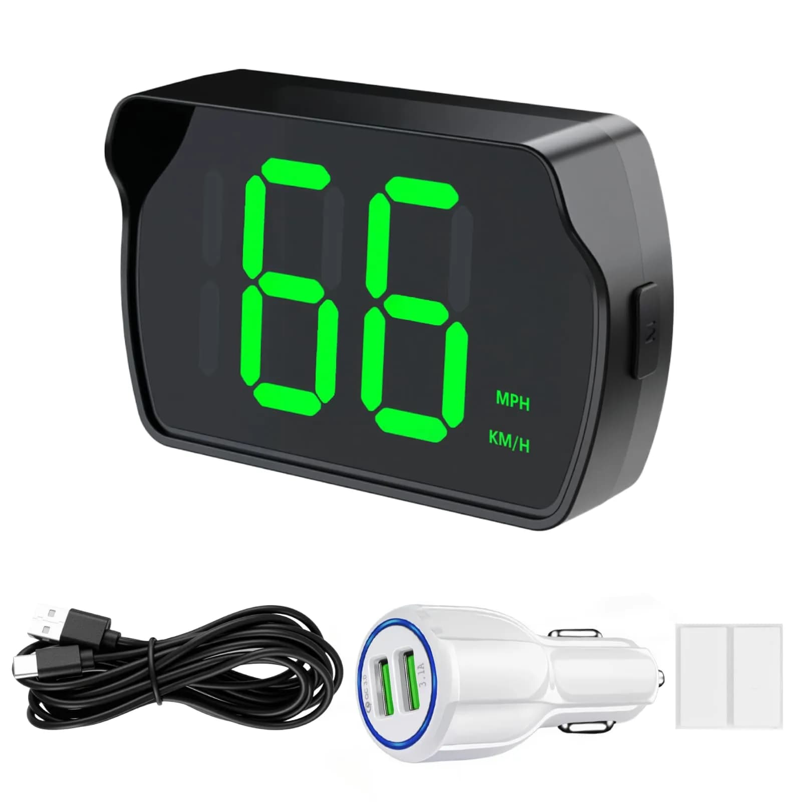 GUGUMO GPS Digital Speedometer for Car MPH | Universal HUD Speed Meter with LED Large Font & USB Cable