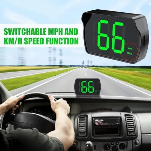 GUGUMO GPS Digital Speedometer for Car MPH | Universal HUD Speed Meter with LED Large Font & USB Cable thumbnail 2