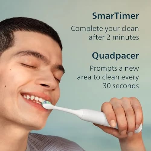 Philips Sonicare 4100 Rechargeable Electric Toothbrush with C2 Brush Head & Travel Case, Black thumbnail 7