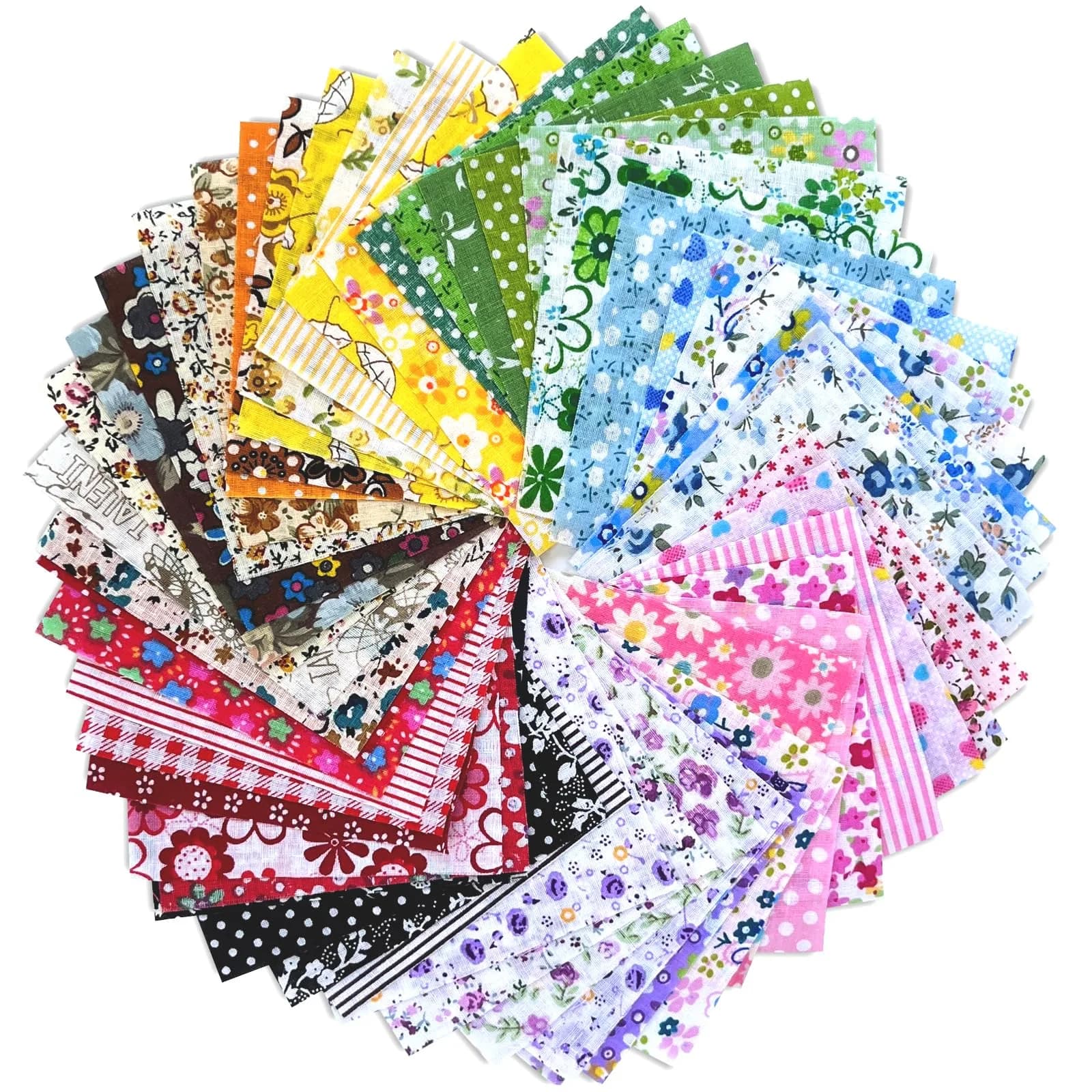 Ysanciuu 120 Pcs 4" x 4" Cotton Craft Fabric Squares | Random Patterns for Sewing & Quilting — 150pcs