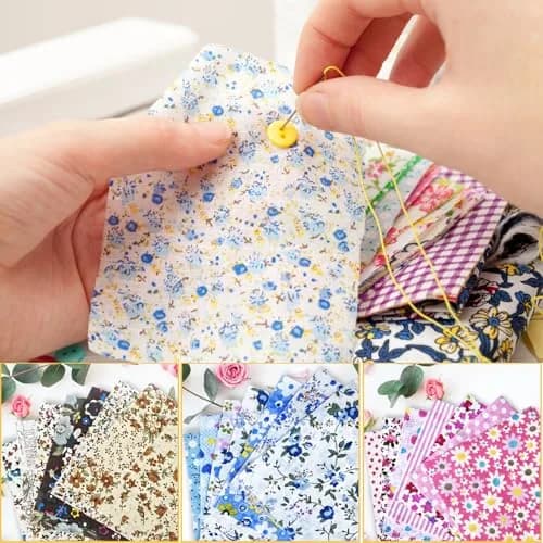 Ysanciuu 150 Pcs Cotton Craft Fabric Bundle Squares | Multicolored 4x4 Inch Pre-Cut Quilt Squares thumbnail 3