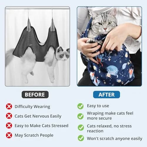 ZINGTERRA Cat Grooming Wrap,Anti-Escape Cat Wrap for Grooming,Self-Adherent Soft Cat Blanket to Wrap,Anti-Bite,Clip Nails,Anti-Scratch,Cat Calming Wrap,Cat Burrito Wrap,Swaddle Wrap Pet Tool | Comfortable, Versatile & Reusable thumbnail 3