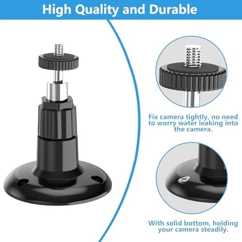 Gresur Black 2 Pack Mount Bracket for Surveillance Cameras | Adjustable & Durable thumbnail 3