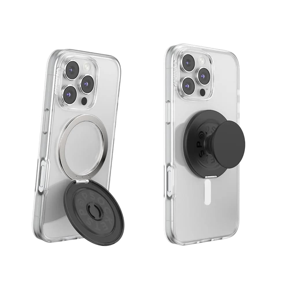 PopSockets Kick-Out Grip with MagSafe, Kickstand- Black | Magnetic Phone Grip & Adjustable Stand