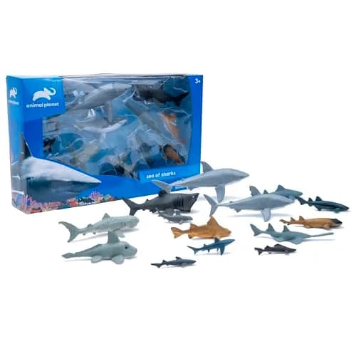 Animal Planet Sea of Sharks Playset – 14 Piece Shark Figures for Kids 3+ | Realistic Ocean Adventure thumbnail 1