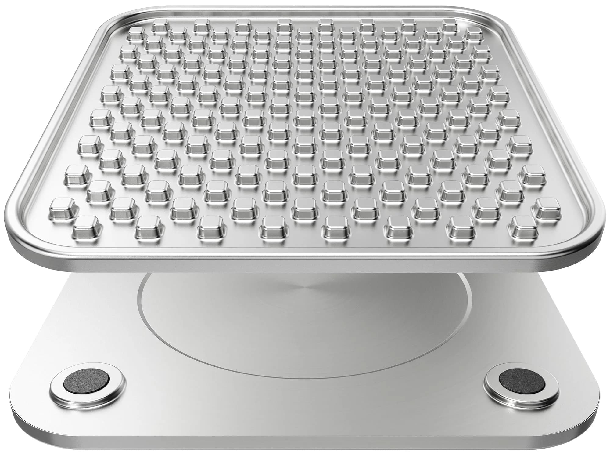 Feedoo Double Wall Stainless Steel Lick Mat for Dogs & Cats - Chew Proof, Non-Slip Base, Slow Feeder Pad (24.5 cm x 24.5 cm x 1 cm) - main product image