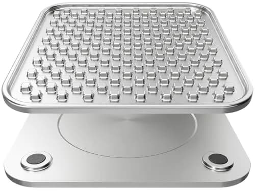 Feedoo Double Wall Stainless Steel Lick Mat for Dogs & Cats - Chew Proof, Non-Slip Base, Slow Feeder Pad (24.5 cm x 24.5 cm x 1 cm) thumbnail 1