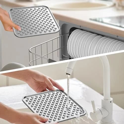Feedoo Double Wall Stainless Steel Lick Mat for Dogs & Cats - Chew Proof, Non-Slip Base, Slow Feeder Pad (24.5 cm x 24.5 cm x 1 cm) thumbnail 8
