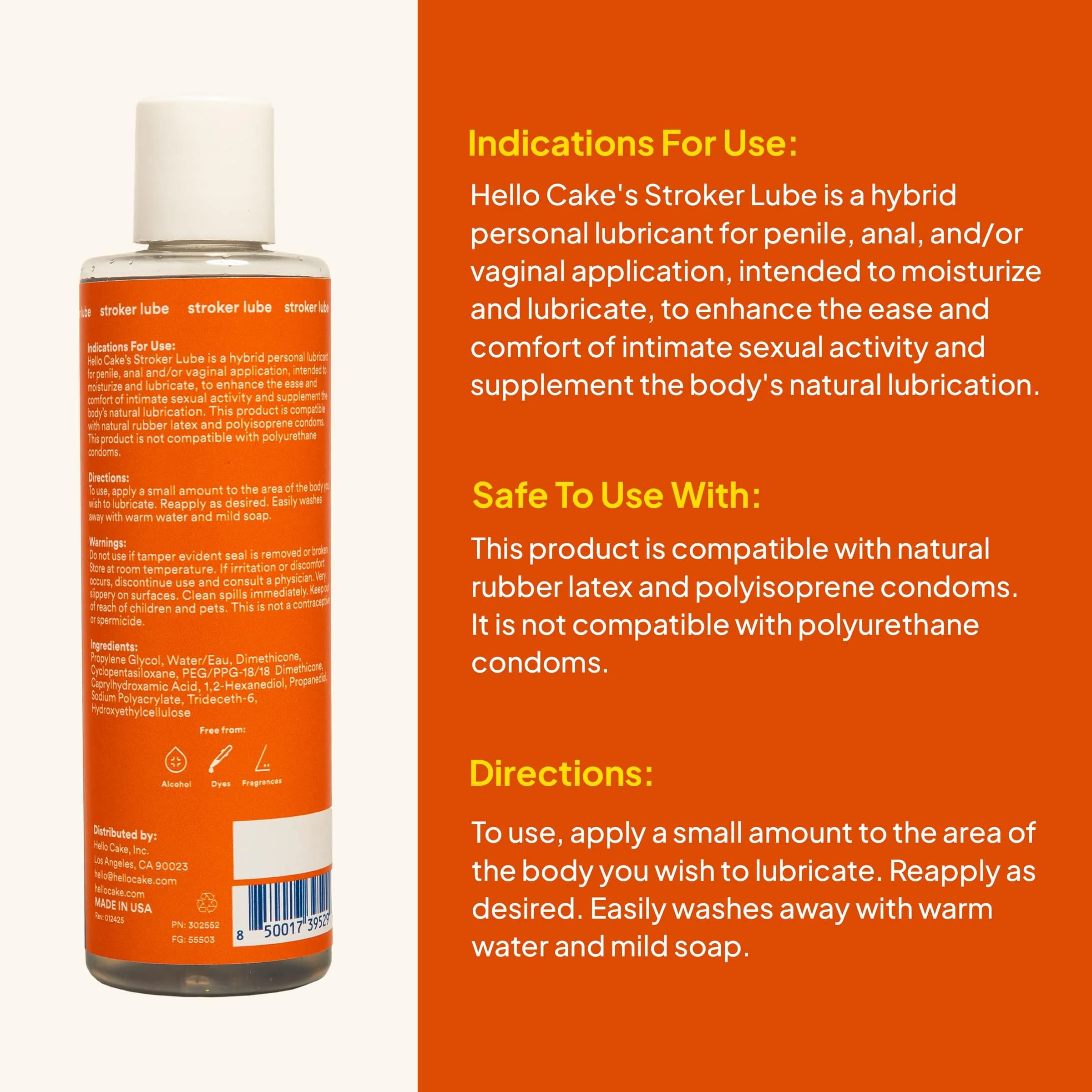 Cake Stroker Lube 8 Fl Oz | Hybrid Water & Silicone Formula for Sensitive Skin thumbnail 2