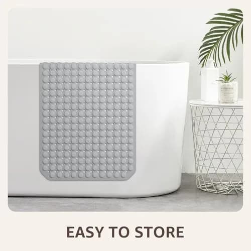 OTHWAY Grey Bathtub Shower Mat Non Slip | 91cm x 41cm (35"x16") with 198 Suction Cups thumbnail 7