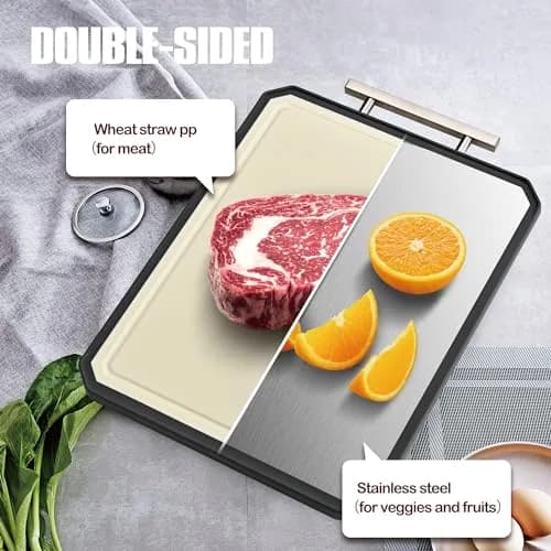 SNOWCLAD Stainless Steel Cutting Board Set of 2 | Durable, Hygienic & Easy to Clean (16x11+12x8.3 Inch) thumbnail 4