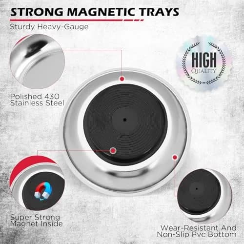 SEDY Telescoping Magnetic Pickup Tool 3 Pack with Parts Tray, 41in Extendable Magnet Stick, 50lb Pull Force | Workshop & Garage Essentials thumbnail 5