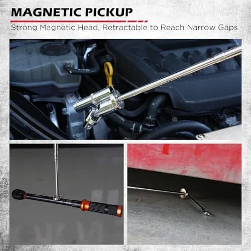 SEDY Telescoping Magnetic Pickup Tool 3 Pack with Parts Tray, 41in Extendable Magnet Stick, 50lb Pull Force | Workshop & Garage Essentials thumbnail 6