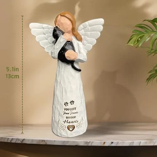 DUDULOVY Cat Memorial Gifts - Angel Statue, Black, Polyresin, Pet Memorial Products thumbnail 5
