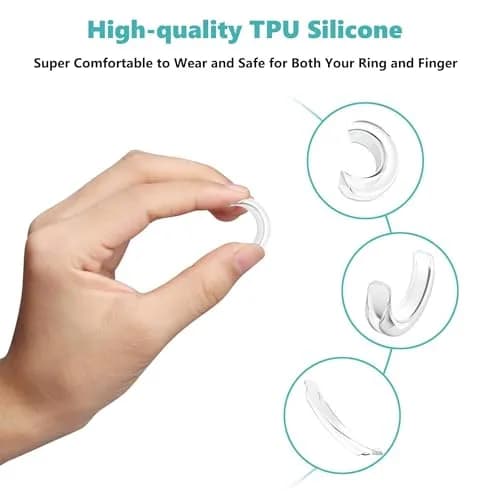 Feramox Invisible Ring Size Adjuster Set | Transparent TPU Silicone | 8 Sizes for 1mm-10mm Bands thumbnail 2