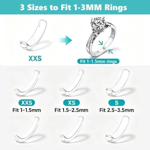 Feramox Invisible Ring Size Adjuster Set | 8 Sizes Fit 1mm-10mm Bands | Transparent TPU Material thumbnail 2