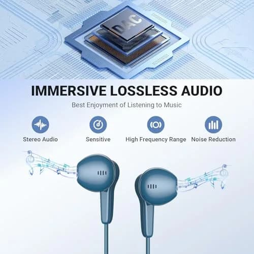 ASKUBSKU USB C Headphones for iPhone 17 Air 16 15 Pro Max Plus | High Fidelity Stereo & Magnetic Neckband thumbnail 2