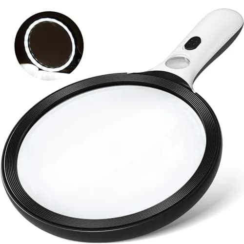 AIXPI Magnifying Glass with Light Large 5" Lens | Illuminated Handheld Magnifier for Seniors & Reading thumbnail 1