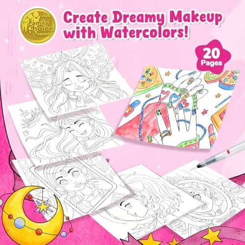 JoyCat Paint with Water Coloring Books for Toddlers (Makeup & Manicures) | 20 Pages, Mess-Free Watercolor Art Activity thumbnail 2
