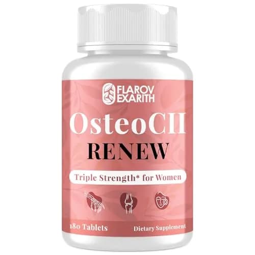 Flarovexarith OsteoCII Renew Triple Strength Joint Supplement for Women 180 Tablets | Collagen, Glucosamine, Chondroitin, Calcium, Vitamin D3 thumbnail 1