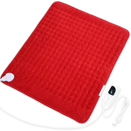 Deepsoon Electric Heating Pad 20x24 Inch Red | Soft Flannel, 6 Heat Settings, 2-Hour Auto Shut-Off thumbnail 1