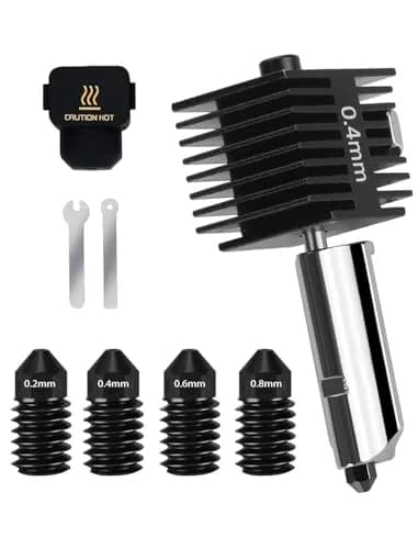 Mviioe A1 Hotend Nozzle Set for Bambu Lab A1 A1 Mini A2L, 0.2/0.4/0.6/0.8mm Hardened Steel with Silicone Sock (4-Pack) thumbnail 1