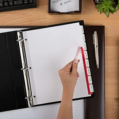 Avery 8 Tab Dividers for 3 Ring Binder, Easy Print & Apply Clear Label Strip, 5 Sets (Pack of 10) | Customizable White Tabs for Copiers thumbnail 7