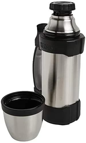 Thermos The Rock Vacuum Insulated 1 Liter Beverage Bottle, Stainless Steel/Black, 1000ml (33.8 Fl Oz) (Pack of 2) | Keeps Drinks Hot for Hours thumbnail 3