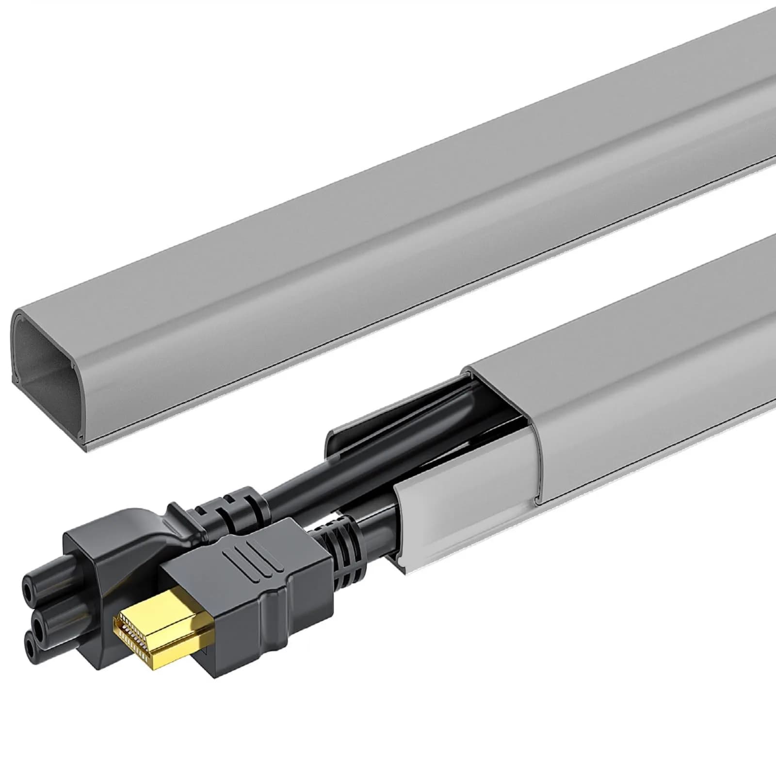 Yecaye Mini Cord Hider 36.29 cm (14.17 in) Black | Conceals Single Wires on Walls — Grey / Medium-142*0.94*0.47in