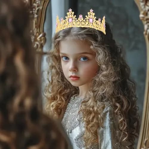 Didder Purple Gold Princess Crown Birthday Tiara Prom Queen | Adjustable, Royal Style, 1 Count thumbnail 4