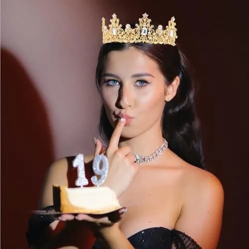 Didder Jewelry Tiara Crown 6.8in Diameter | Elegant Princess Headpiece for Women & Girls thumbnail 6