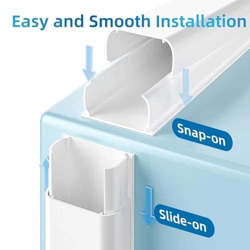 Yecaye White Cord Management Cover 235in (597cm) | Hide 3-4 Cables on Walls thumbnail 5
