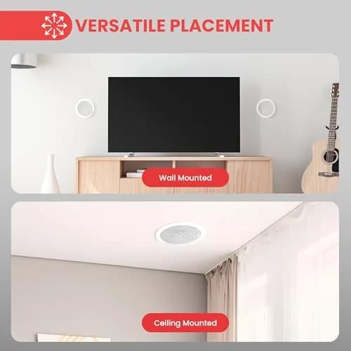 Pyle 5.25” 2-Way Ceiling Speaker, 200W Peak Power | Weatherproof HiFi Sound for Indoor & Outdoor thumbnail 2