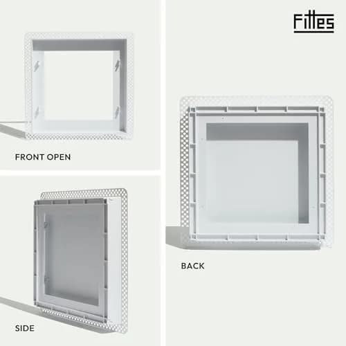Fittes Flush 14.25x14.25" ABS Plastic Exhaust Fan Cover, White - 2pk | Modern, Seamless Ceiling Vent Cover thumbnail 3