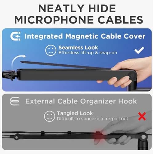 InnoGear Low Profile Mic Arm Boom Arm Microphone Stand Desk Mount, Black | Space-Saving, Adjustable & Durable thumbnail 4