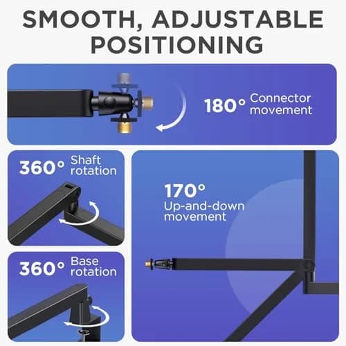 InnoGear Low Profile Mic Arm Boom Arm Microphone Stand Desk Mount, Black | Space-Saving, Adjustable & Durable thumbnail 6